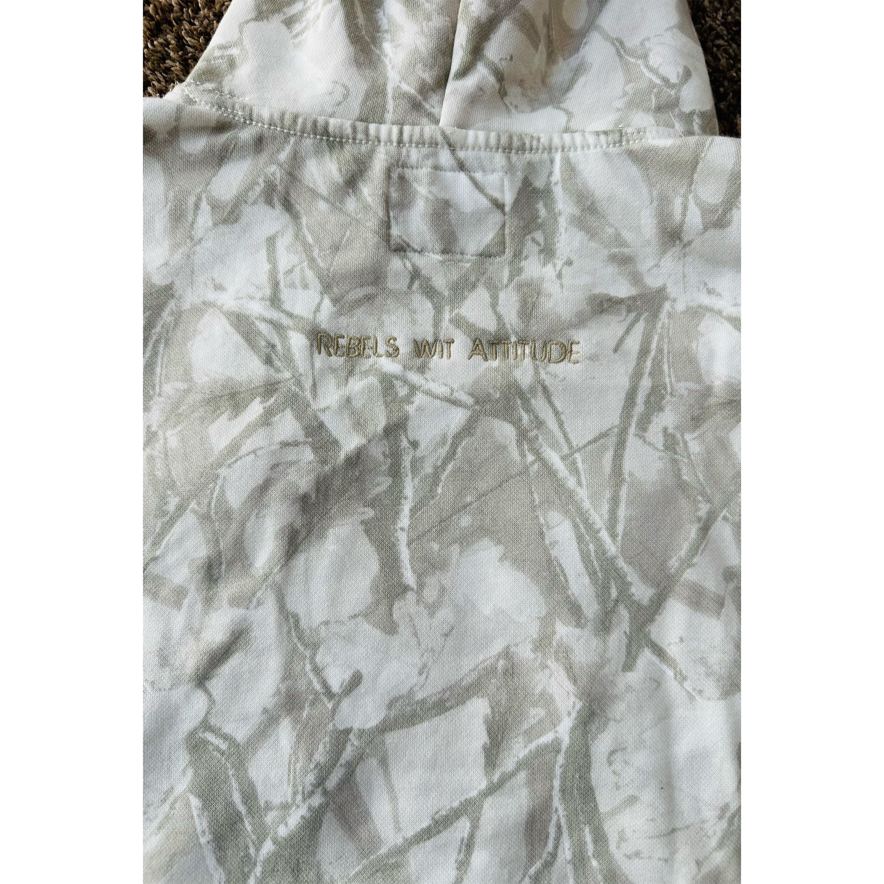 Forest White Camo  Embroidered Hoodie