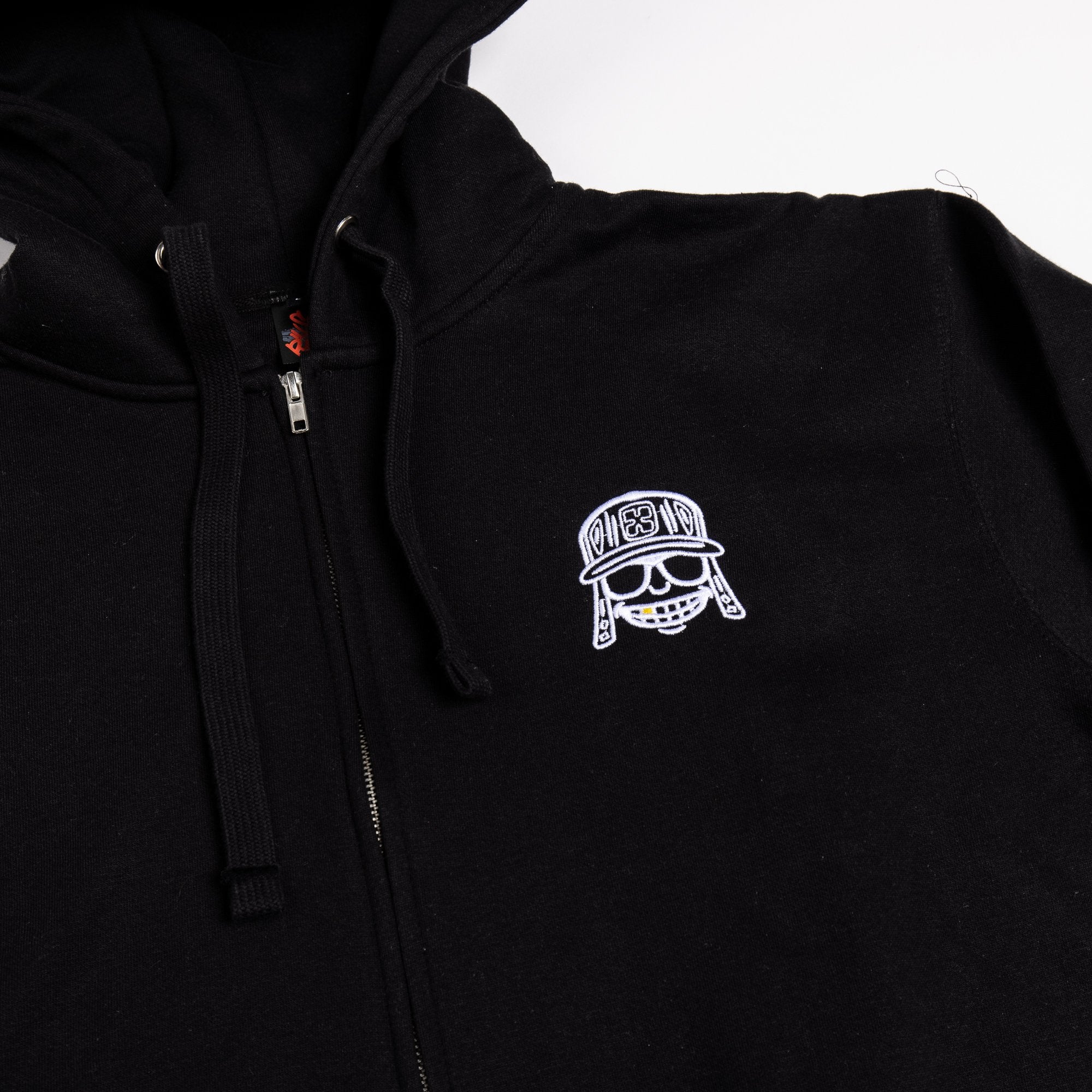 Black Embroidered Raka Mola Zip Up Hoodie