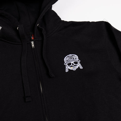 Black Embroidered Raka Mola Zip Up Hoodie