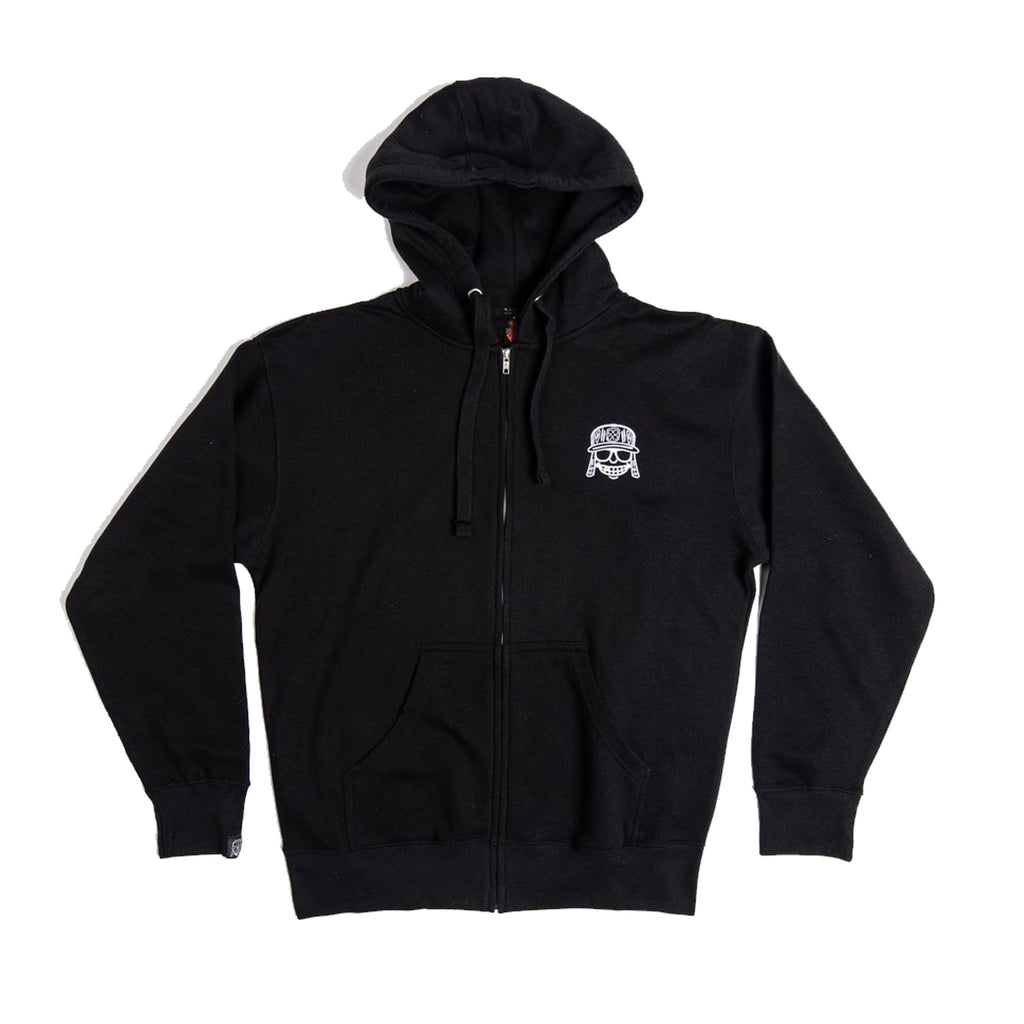 Black Embroidered Raka Mola Zip Up Hoodie