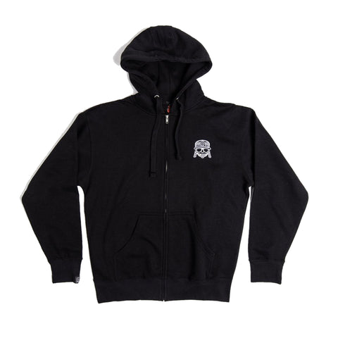 Black Embroidered Raka Mola Zip Up Hoodie